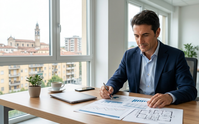 investitore immobiliare analizza rendimento casa affittata